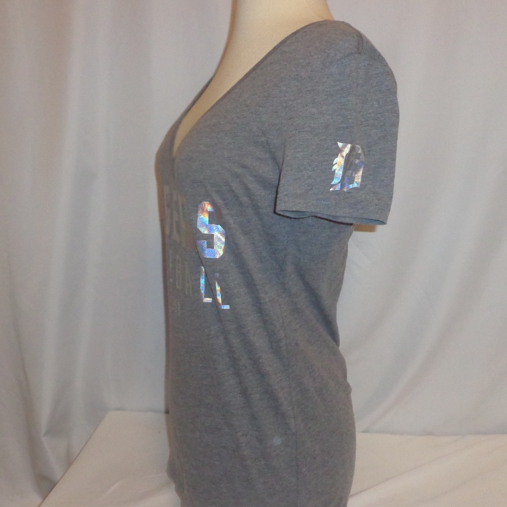 VS Pink S Tee Detroit Tigers Foil Bling Shirt Grey_2